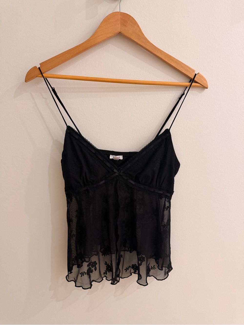 GARAGE Sheer Black Lace Cami Top